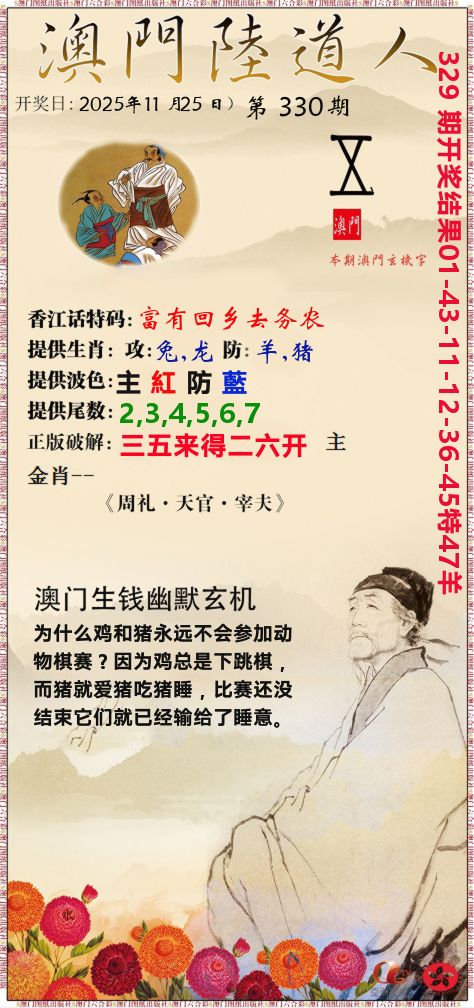 澳门陆道人 第330期