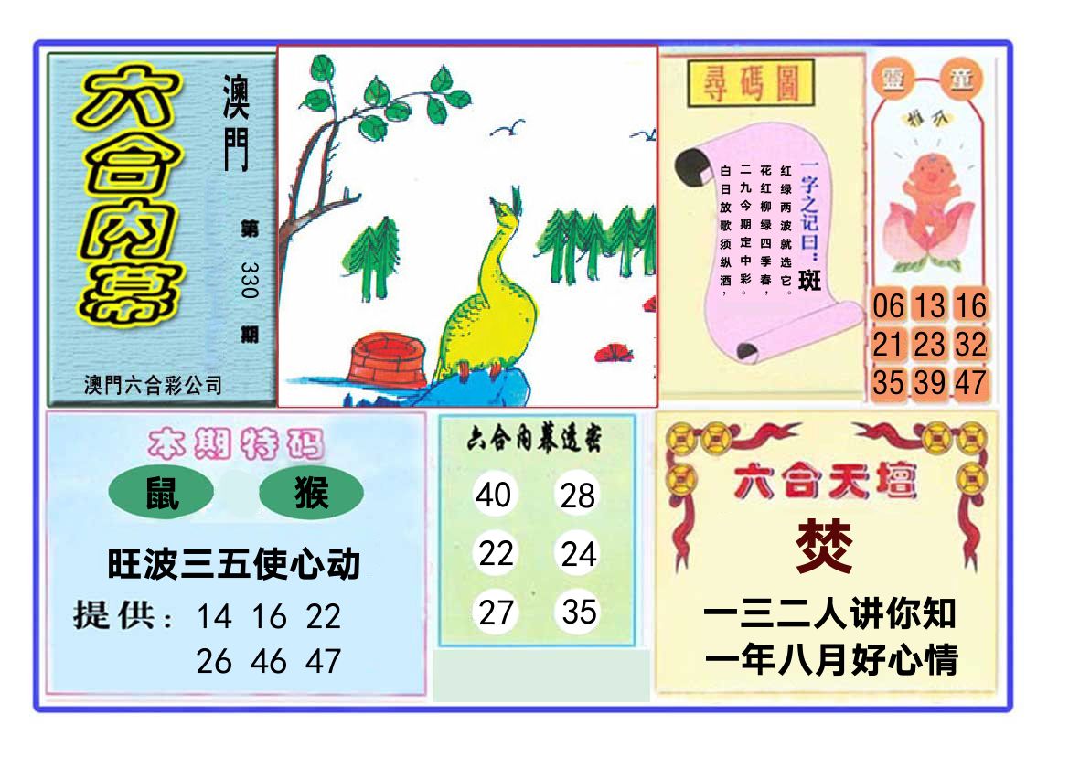 六合内幕 第330期