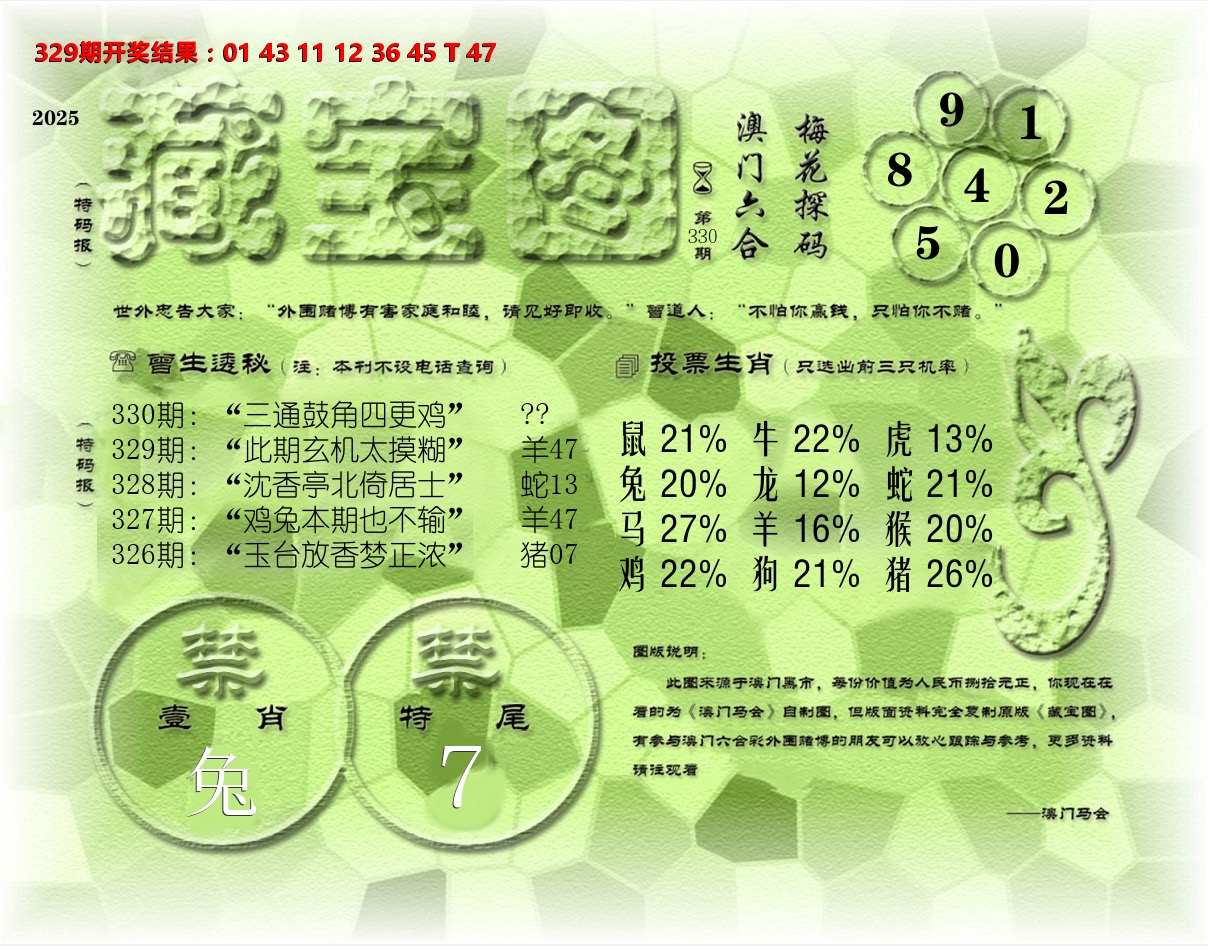 老《藏宝图》 第330期