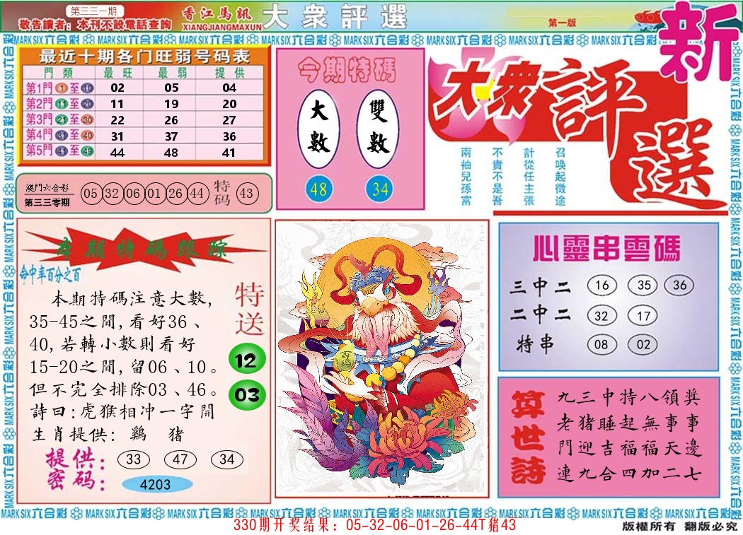 澳门大众评选 第331期