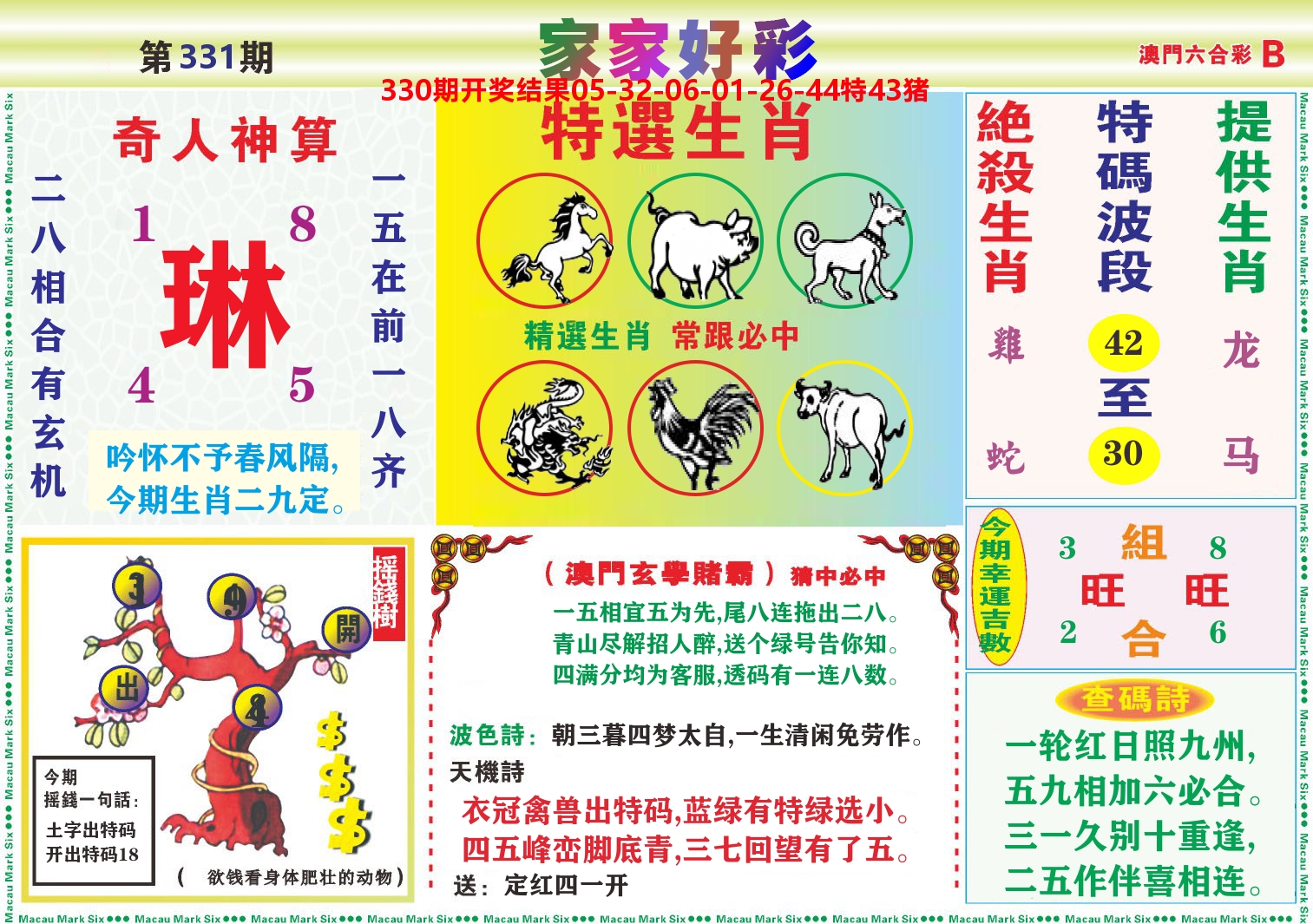 家家好彩B 第331期