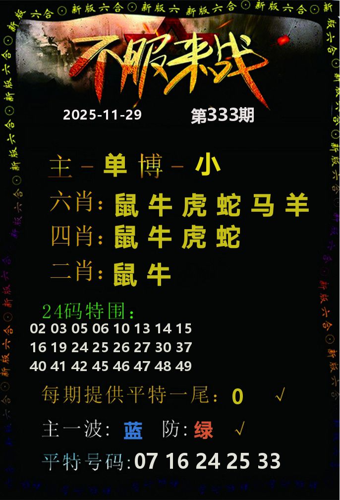 不服来战 第333期