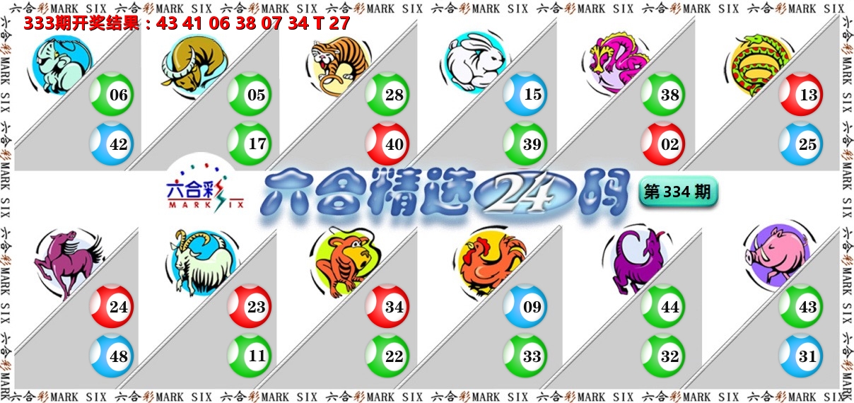 六合精选24码 第334期