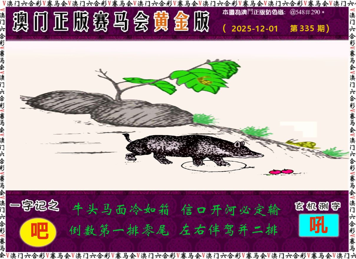 赛马会黄金版 第335期
