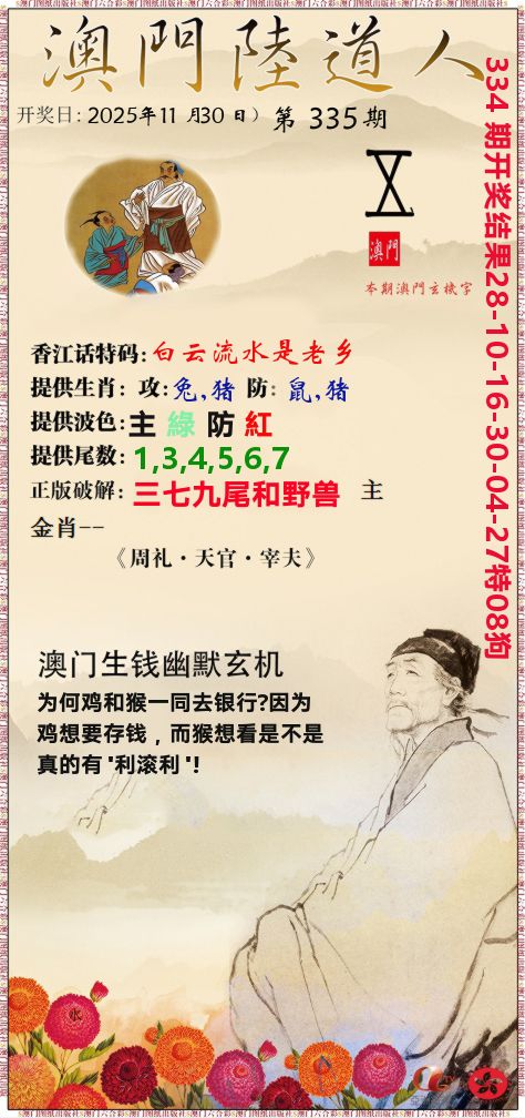 澳门陆道人 第335期