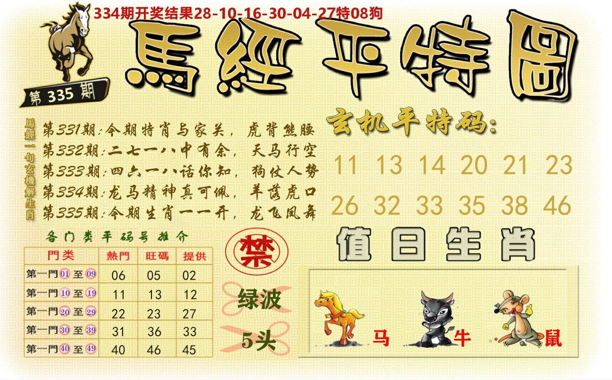 澳门平特图 第335期