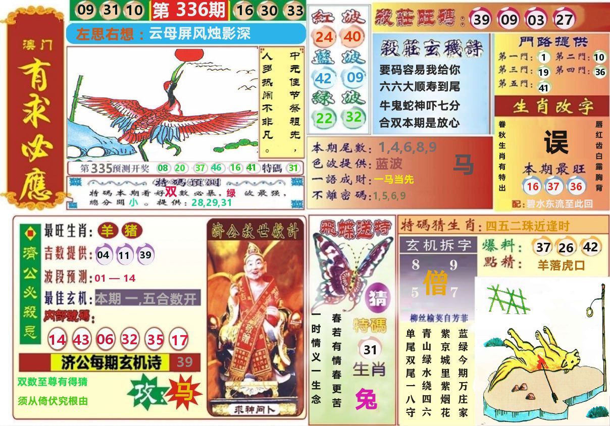 澳门有求必应 第336期