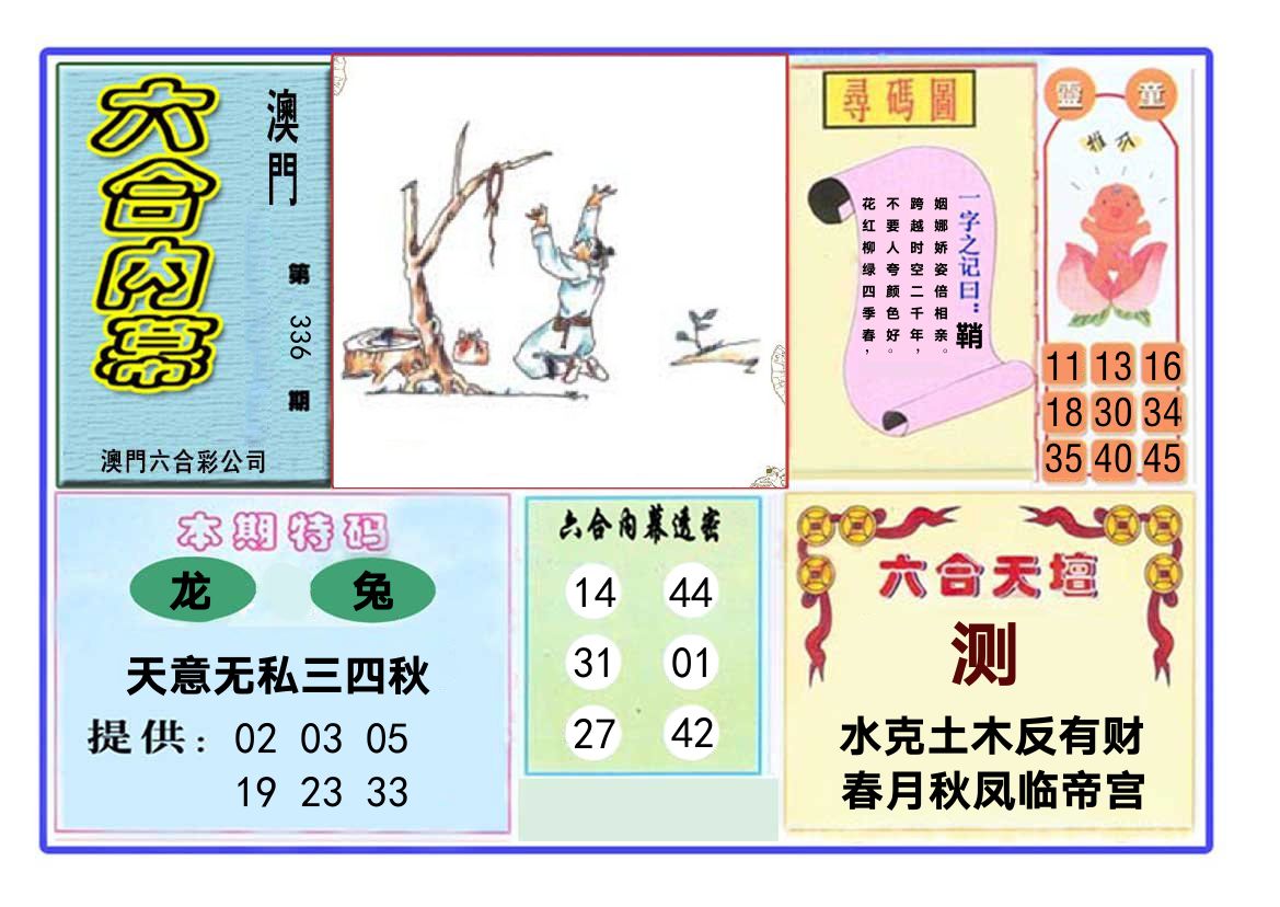 六合内幕 第336期