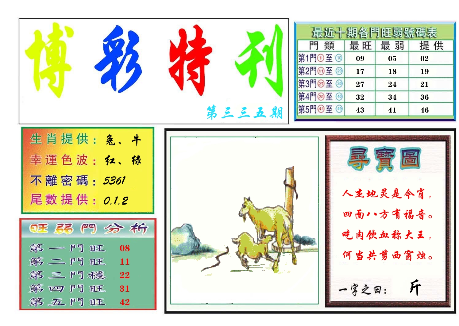 博彩特刊 第336期