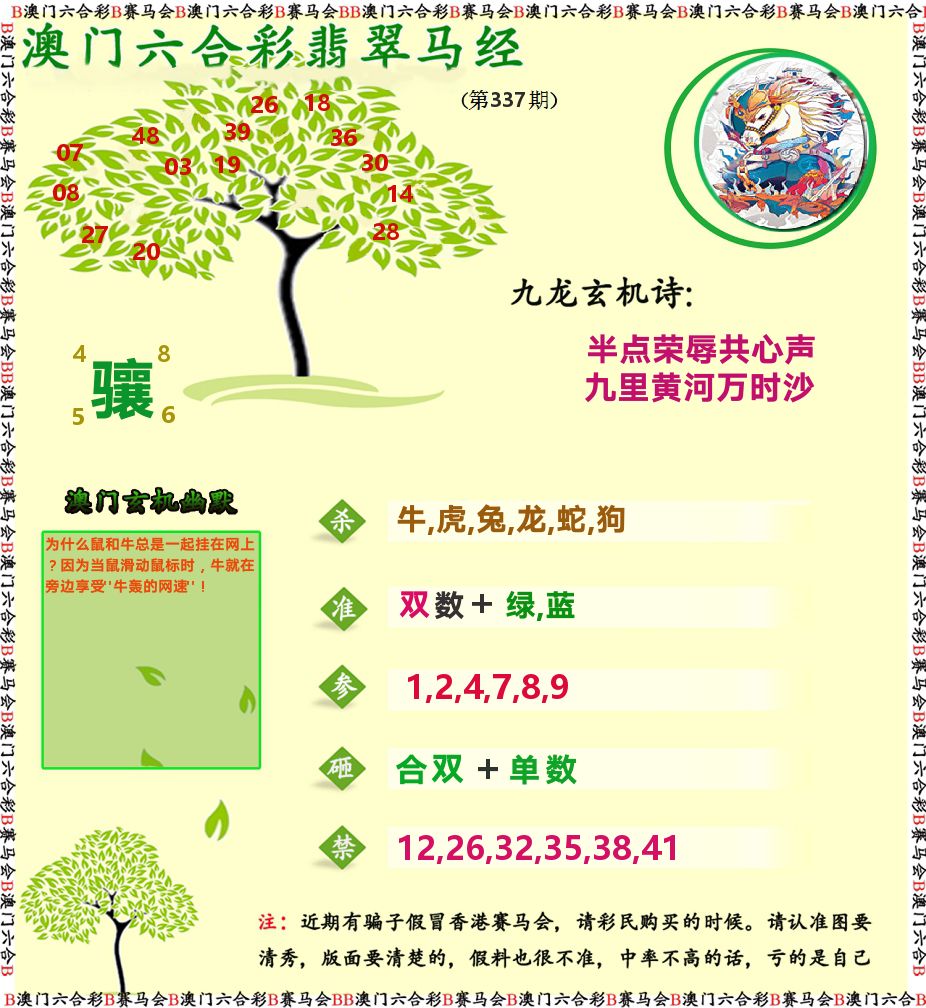 翡翠马经 第337期