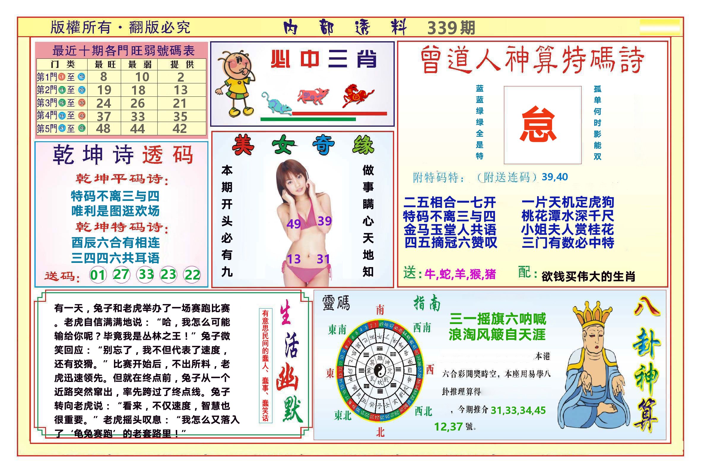 澳门内部透料B 第339期