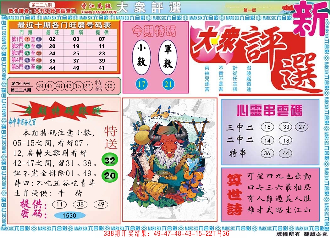 澳门大众评选 第339期