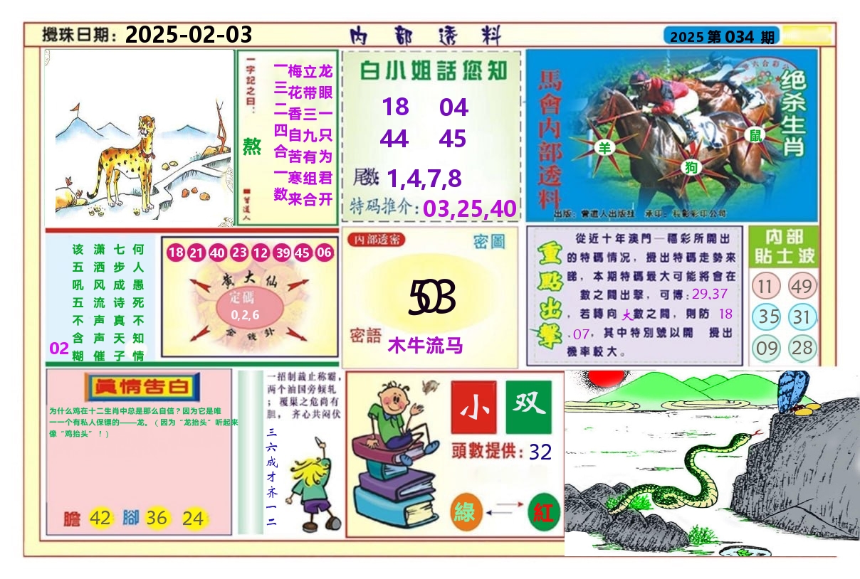 澳门内部透料A 第34期