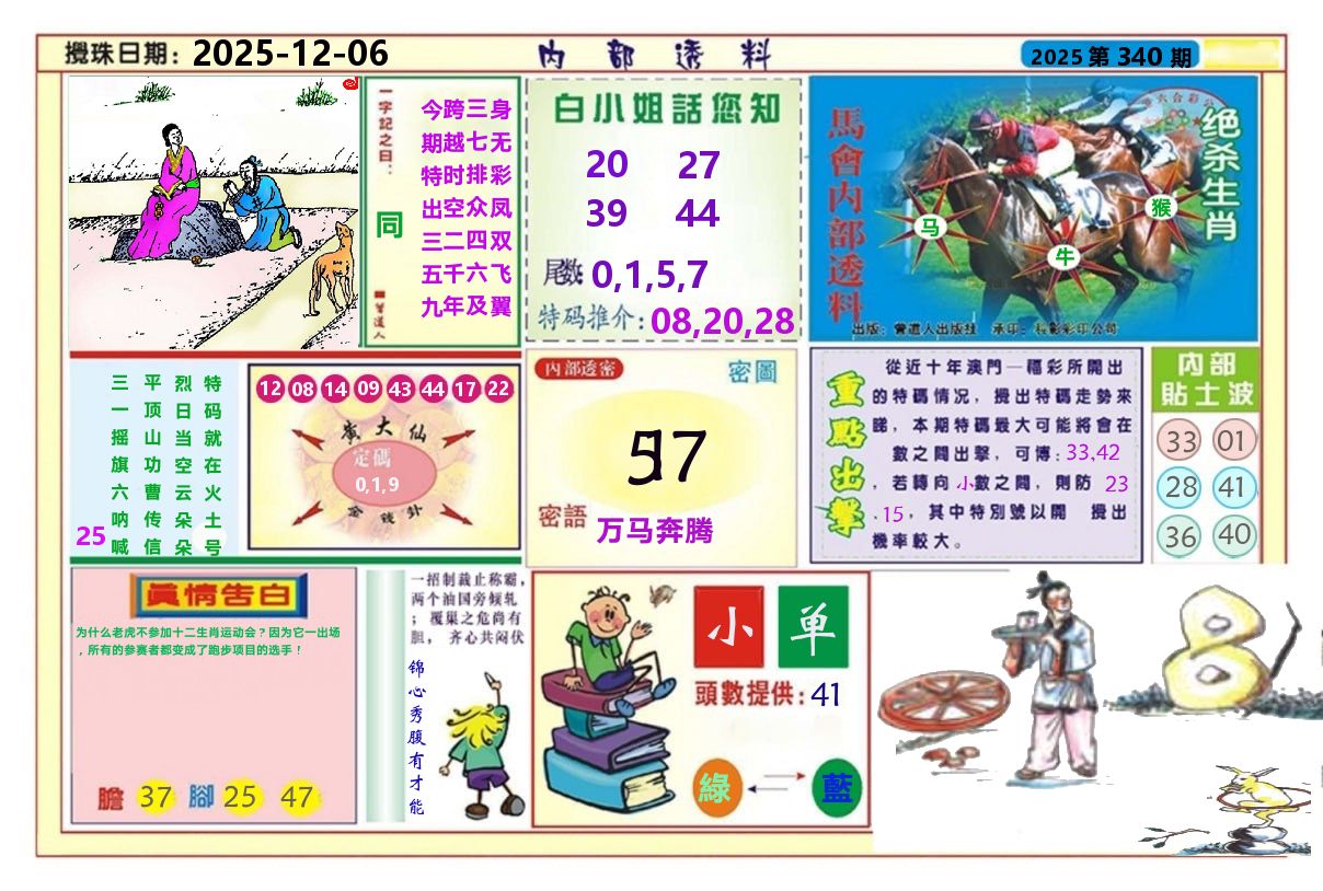 澳门内部透料A 第340期