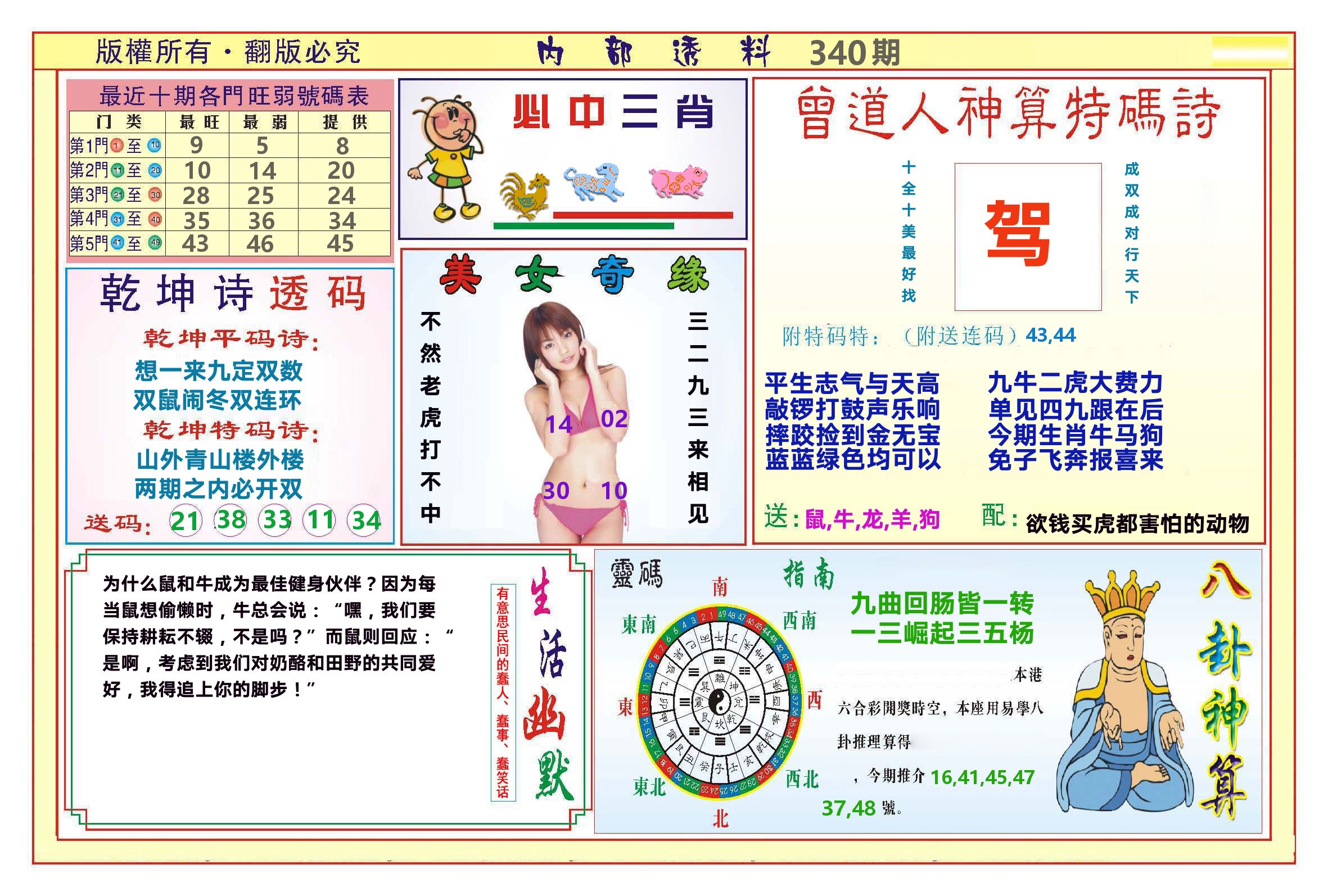 澳门内部透料B 第340期