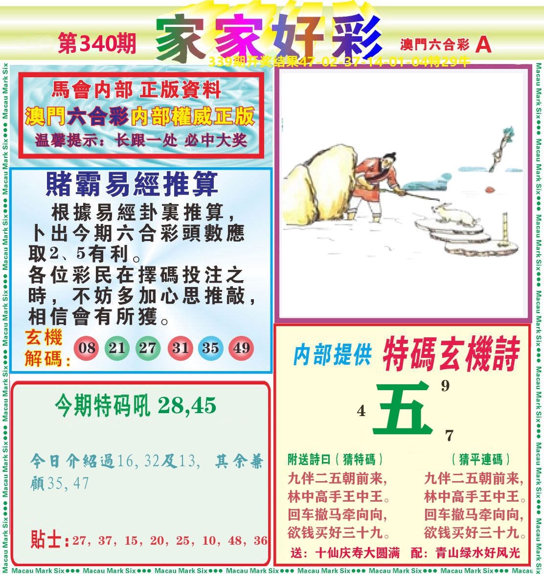 家家好彩A 第340期