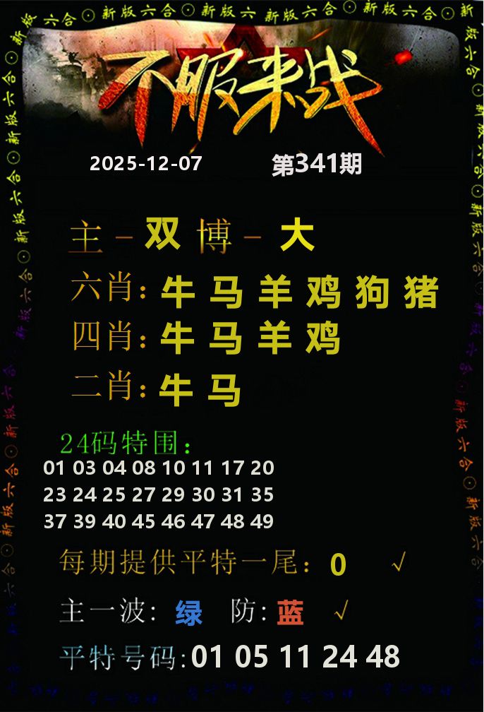 不服来战 第341期