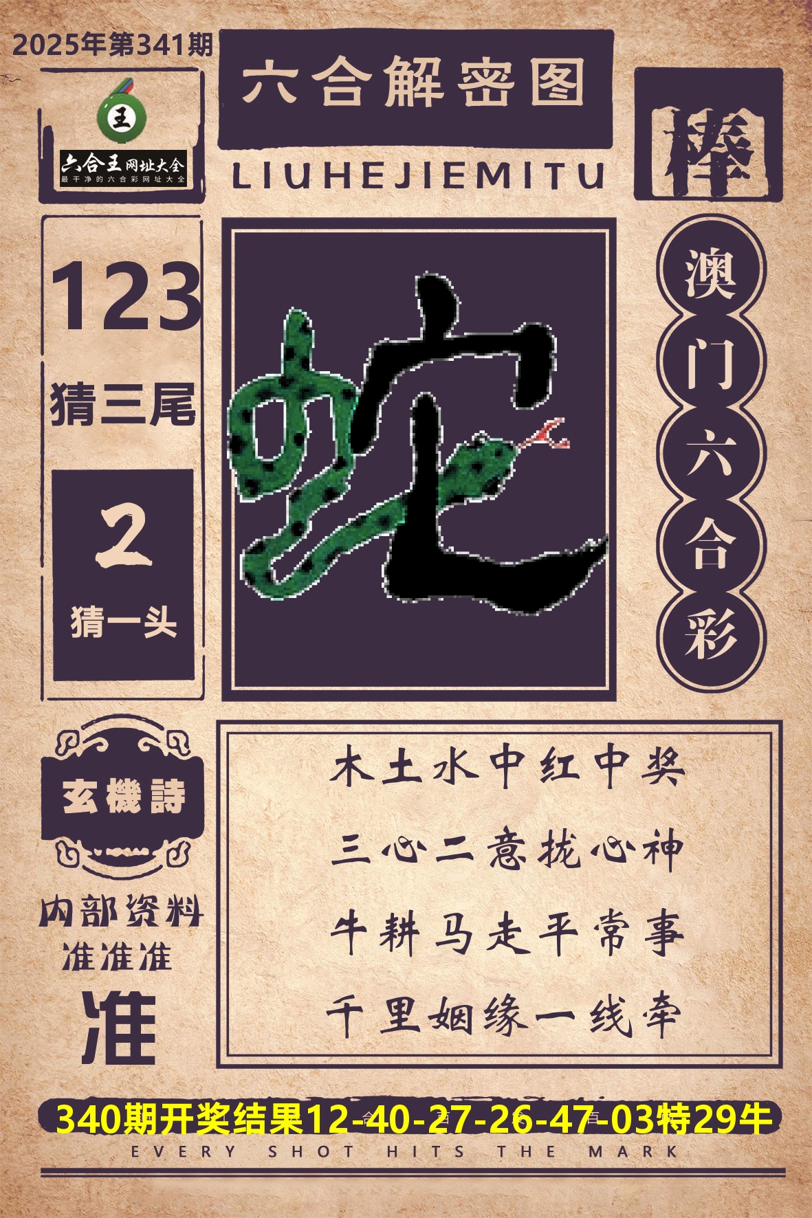 六合王六合解密 第341期