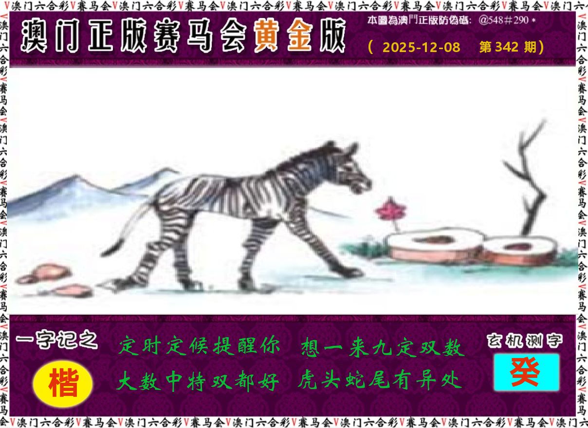 赛马会黄金版 第342期