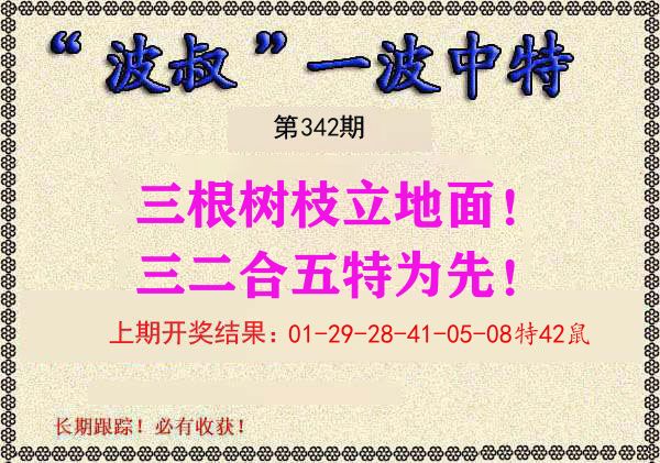 波叔中特 第342期