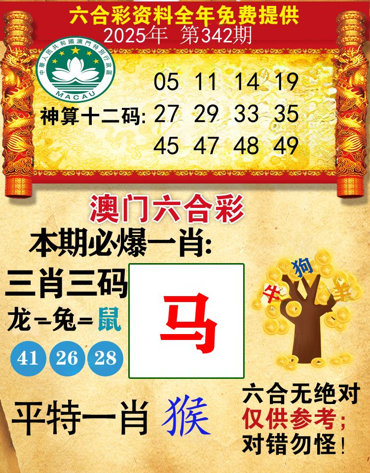 澳门必爆 第342期