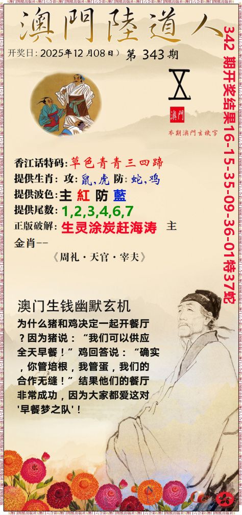 澳门陆道人 第343期