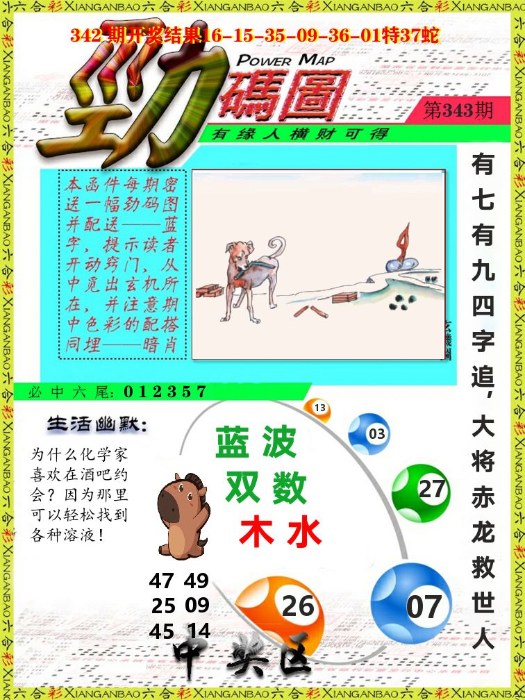 劲码图 第343期