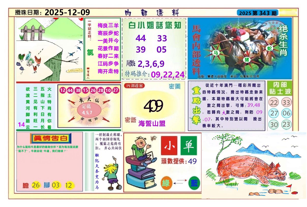 澳门内部透料A 第343期