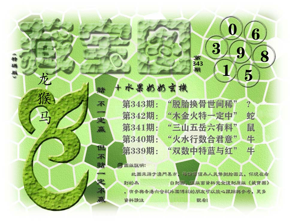 藏宝图奶奶玄机 第343期