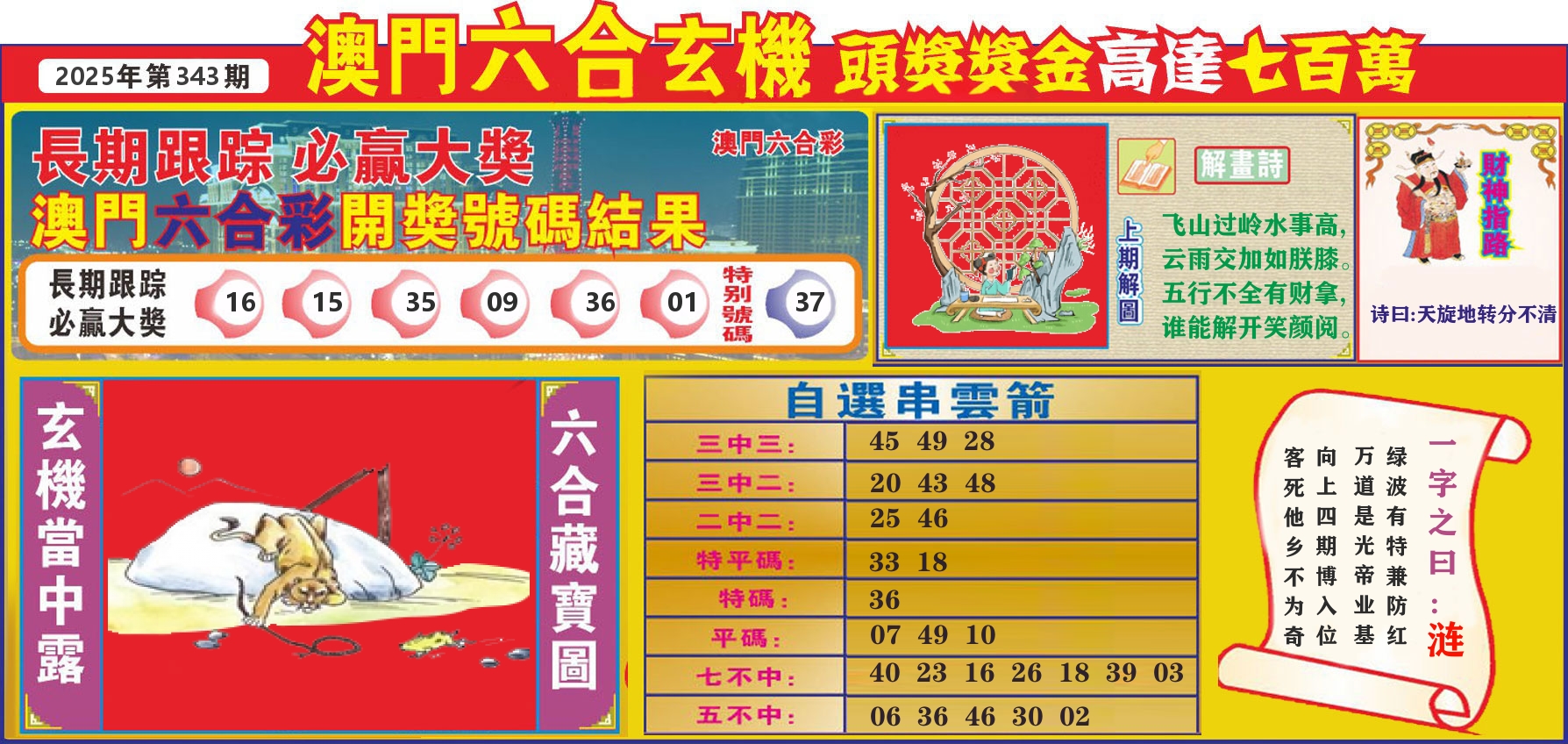 七星彩图C 第343期