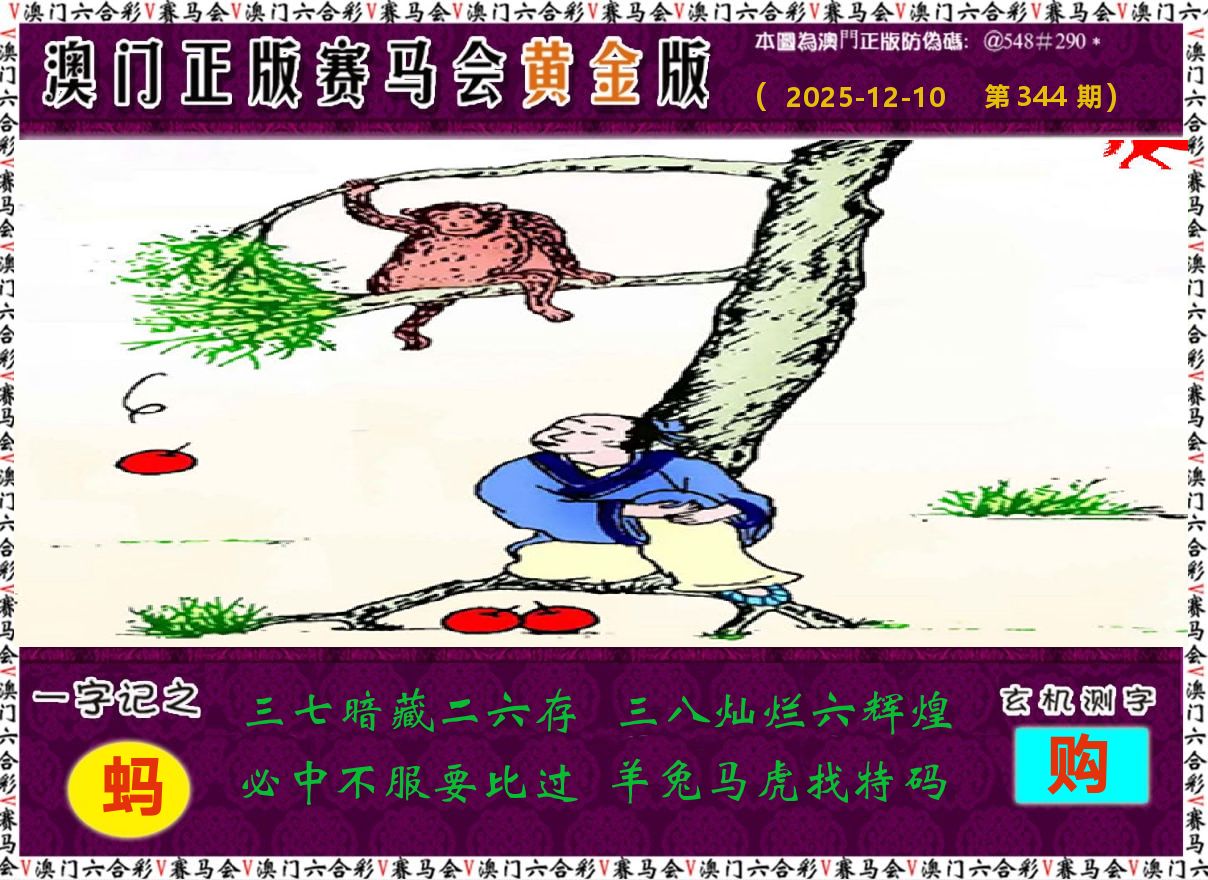 赛马会黄金版 第344期