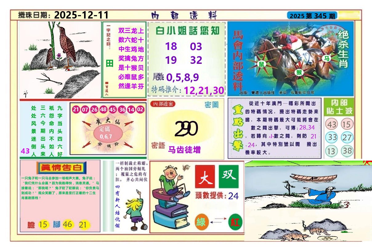 澳门内部透料A 第345期