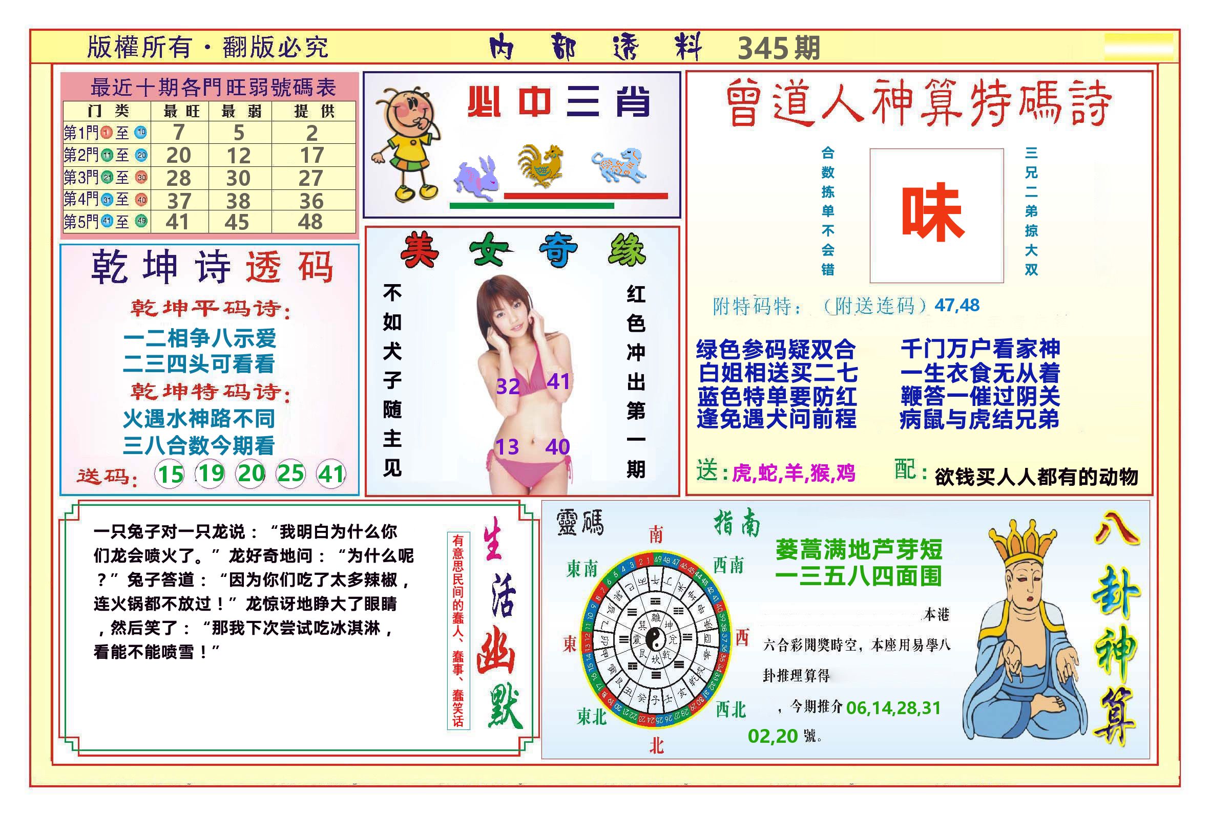 澳门内部透料B 第345期