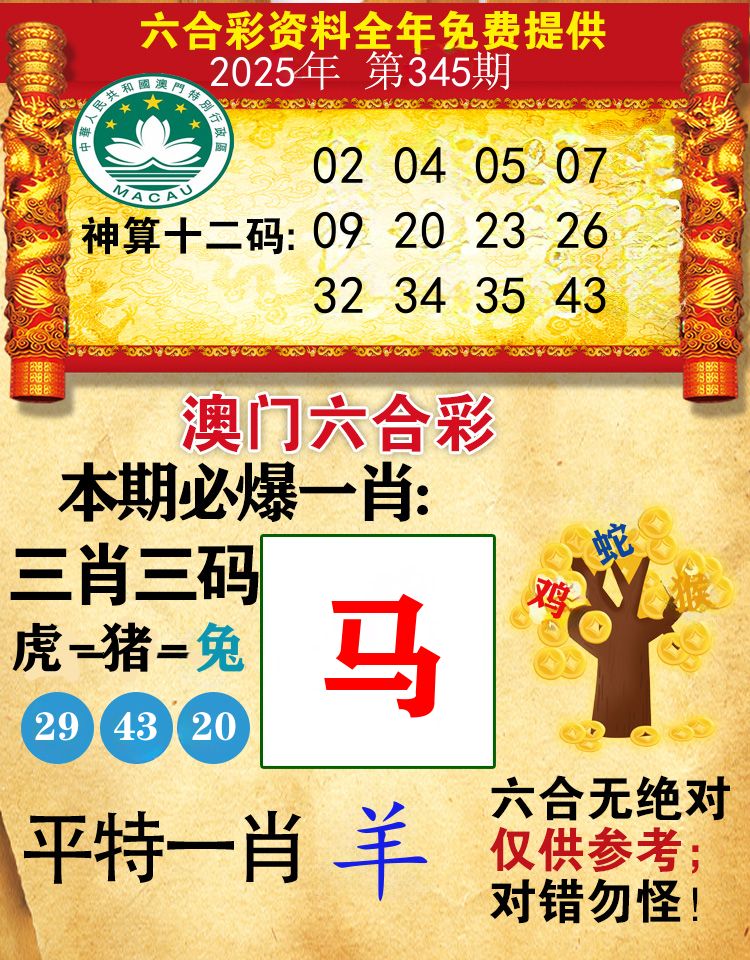 澳门必爆 第345期