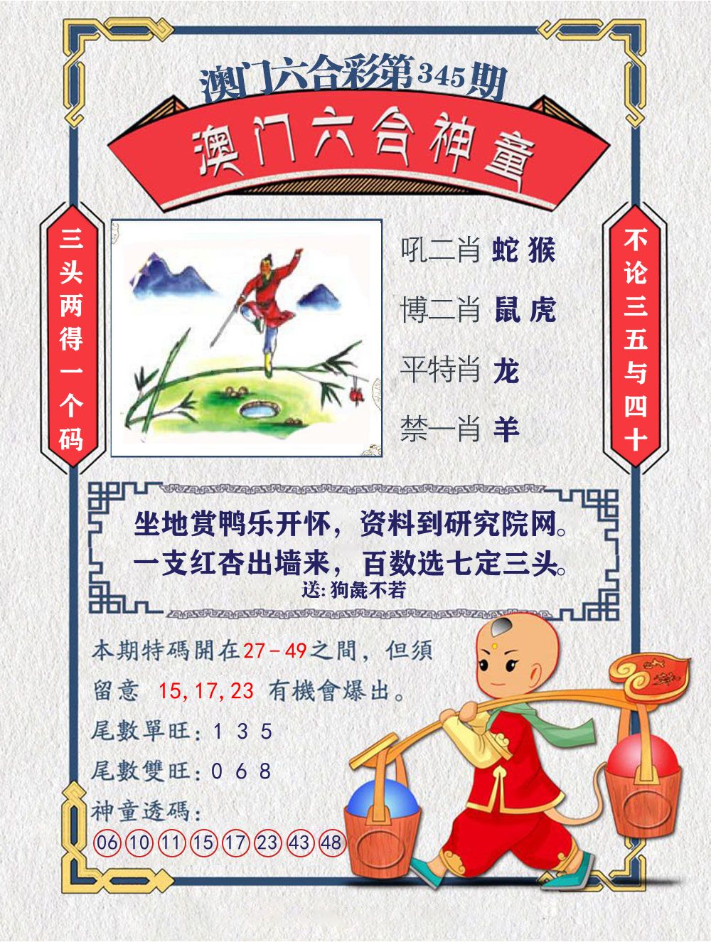 六合神童 第345期