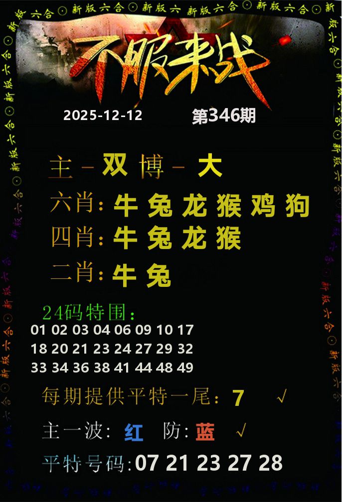 不服来战 第346期