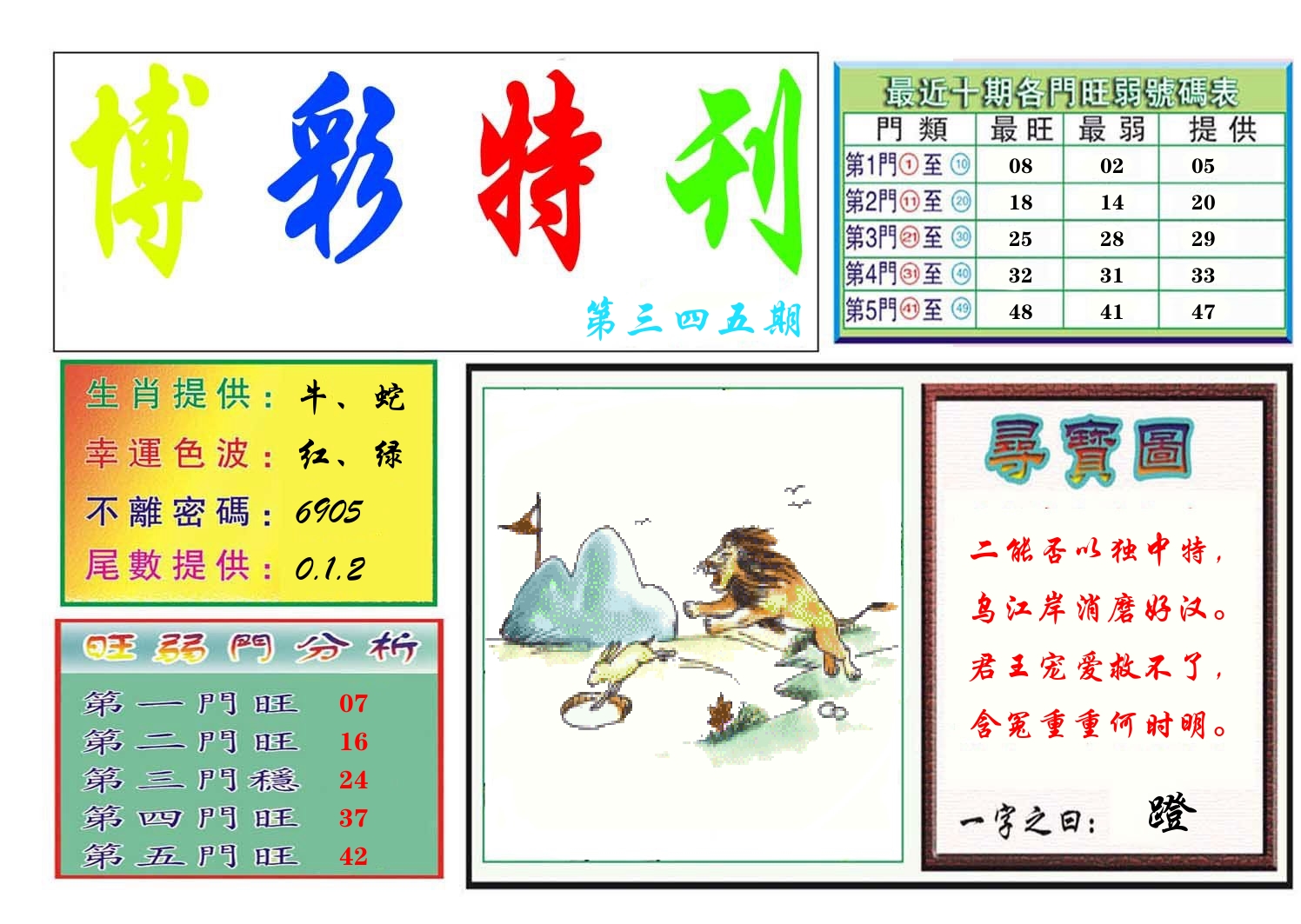 博彩特刊 第346期