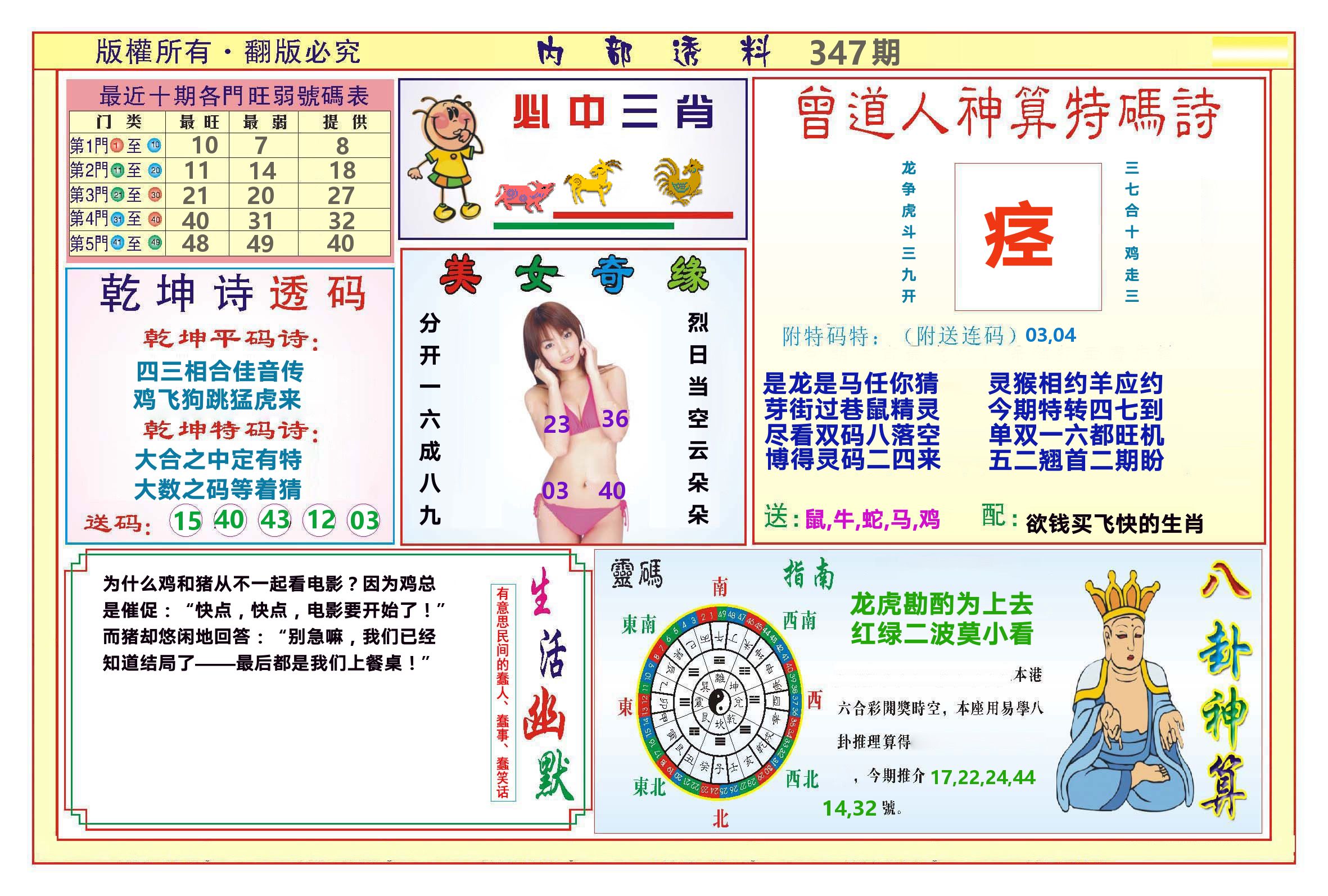 澳门内部透料B 第347期
