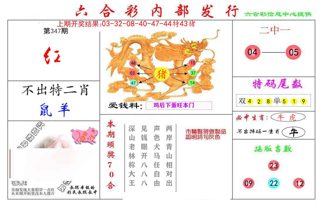 六合彩内部发行 第347期