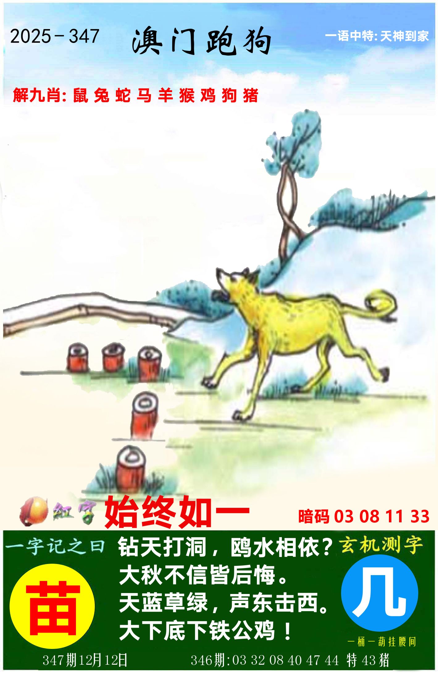 澳门跑狗图 第347期