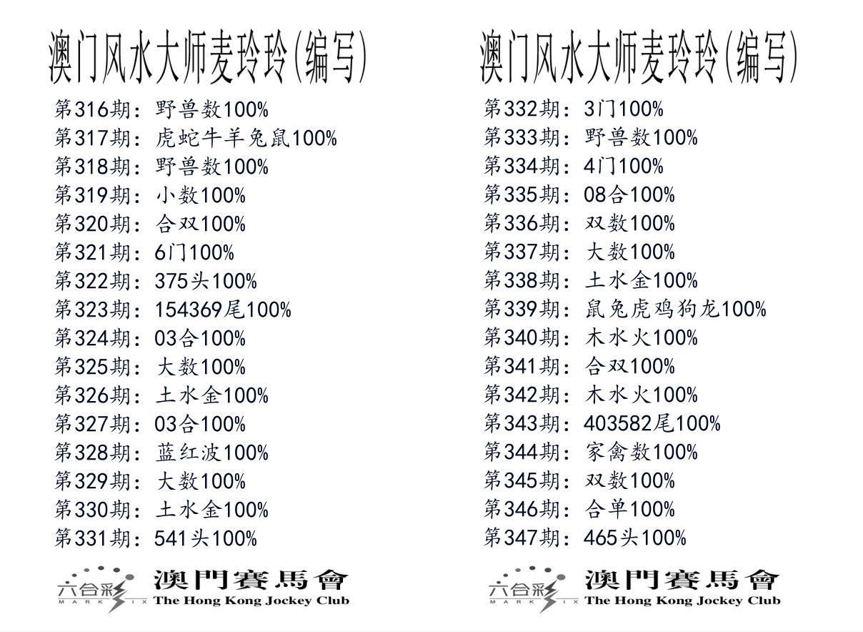 港麦大师 第347期