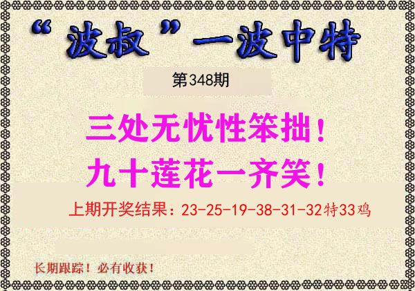 波叔中特 第348期