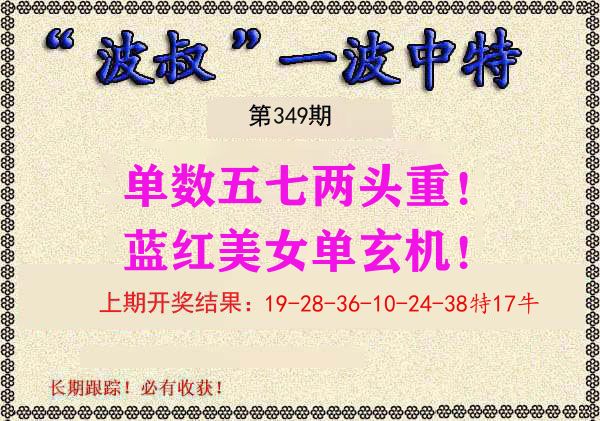波叔中特 第349期