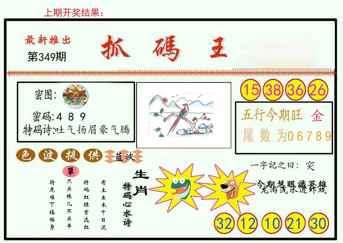 最新抓码王 第349期