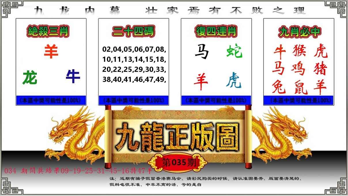 九龙正版图 第35期