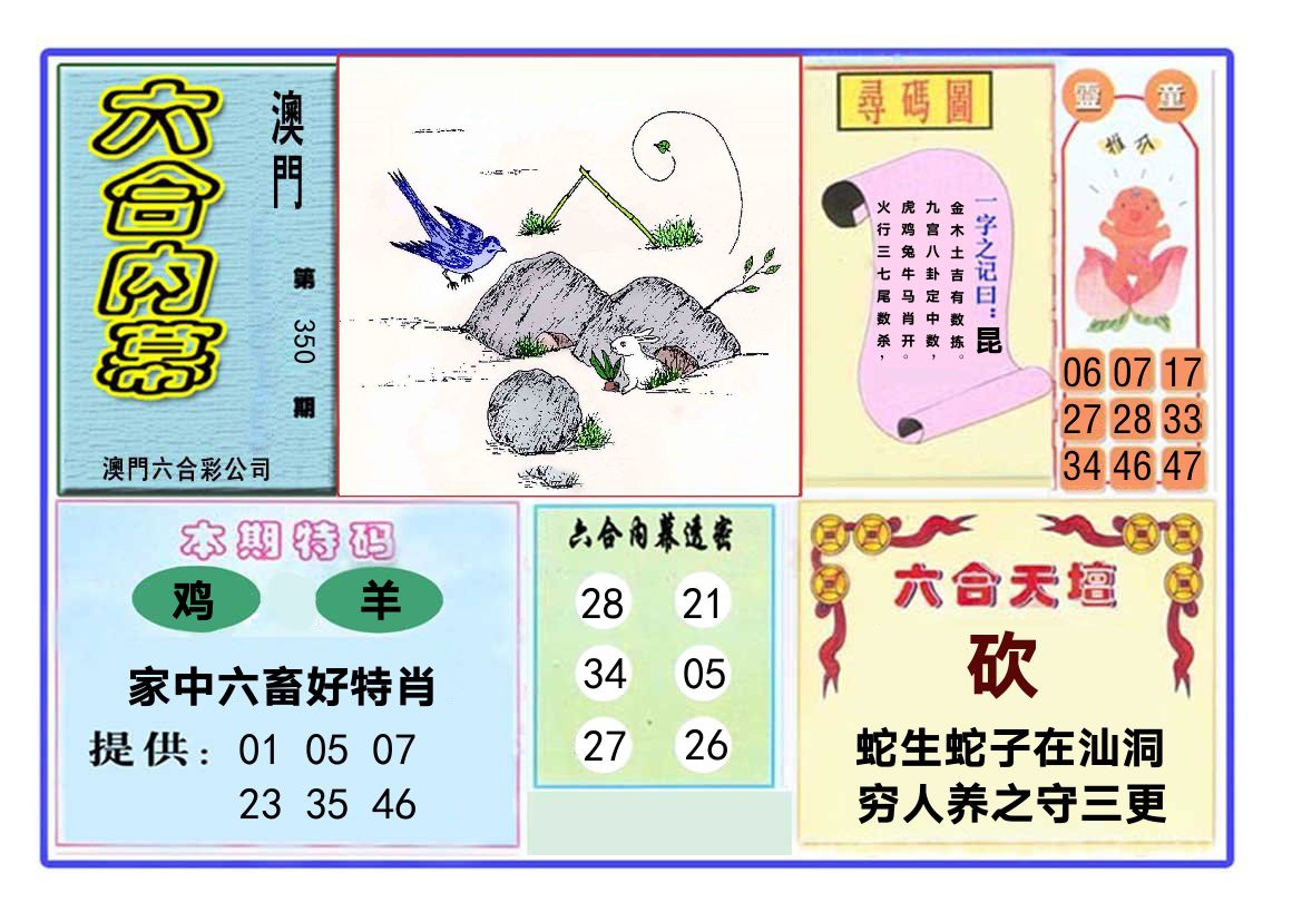 六合内幕 第350期