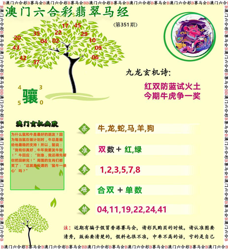 翡翠马经 第351期