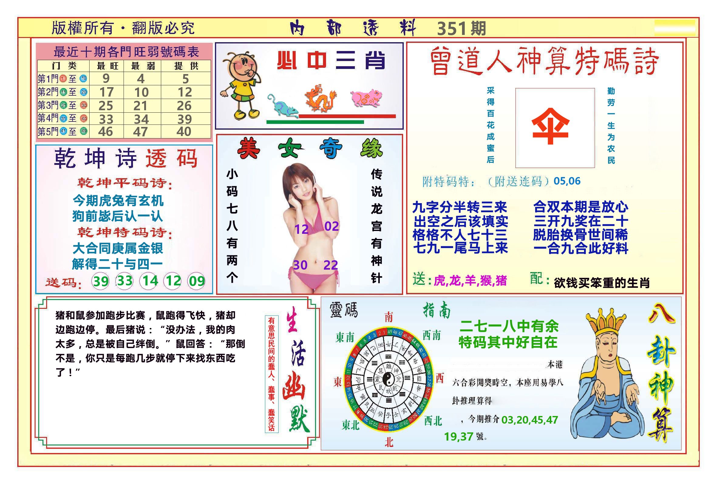 澳门内部透料B 第351期
