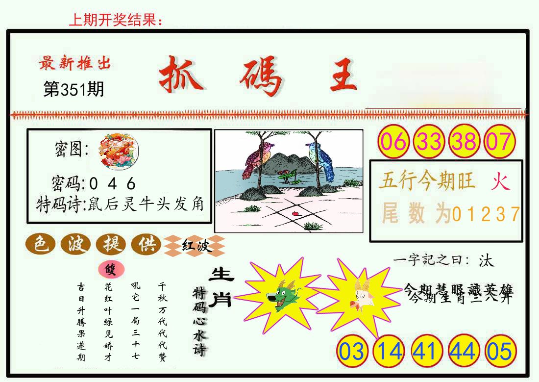 最新抓码王 第351期