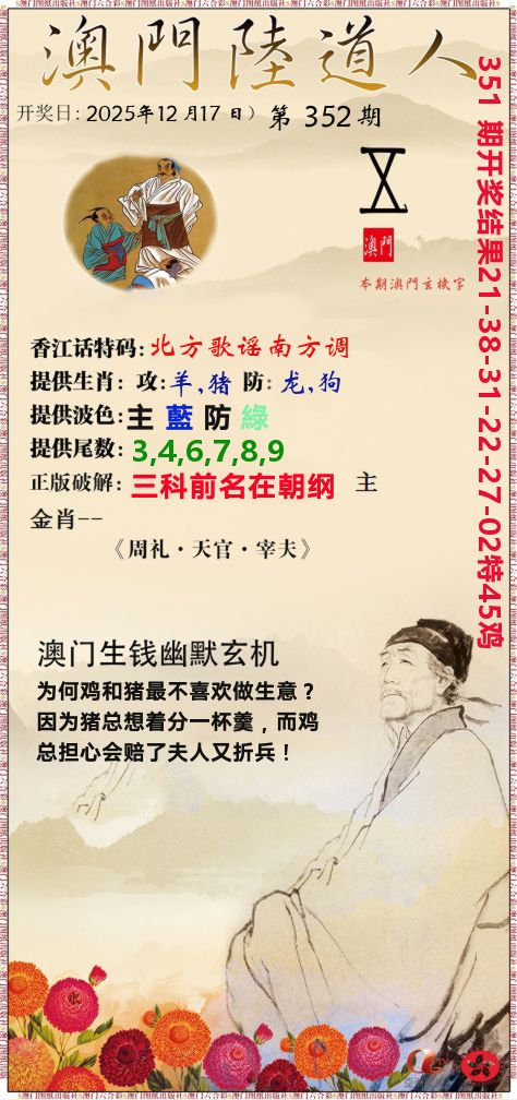 澳门陆道人 第352期